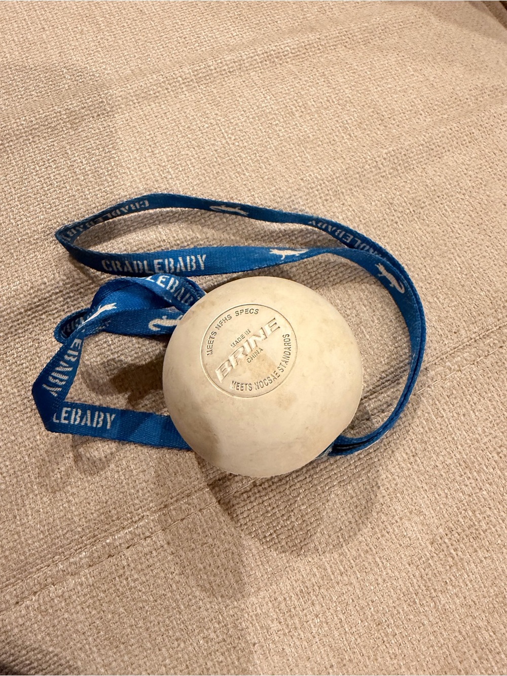 🥍 Cradle Baby Lacrosse Training Ball with Blue Lanyard⭐️⭐️⭐️⭐️⭐️